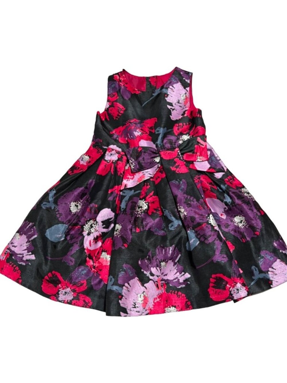 Gymboree girls 2T floral pink purple black Dress Holiday Party EUC crinoline